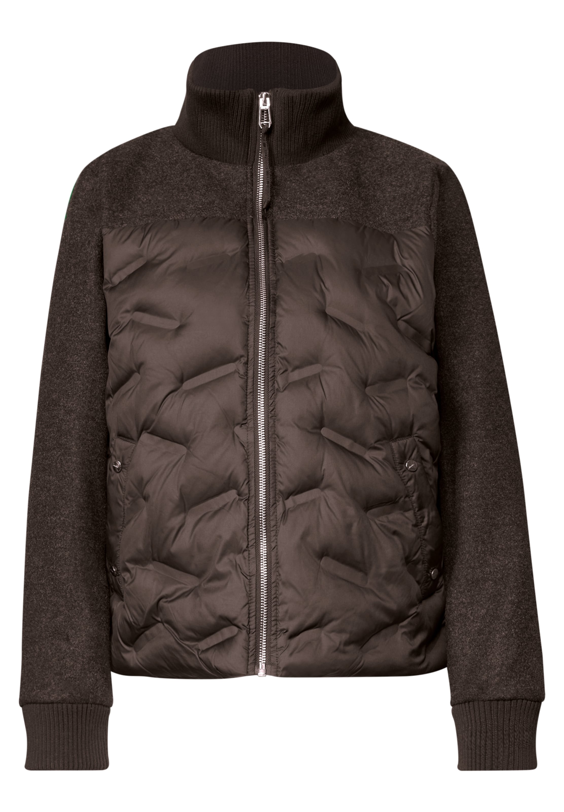STREET ONE Strukturmix Jacke mit geklebter Steppung in Braun: Vorderseite