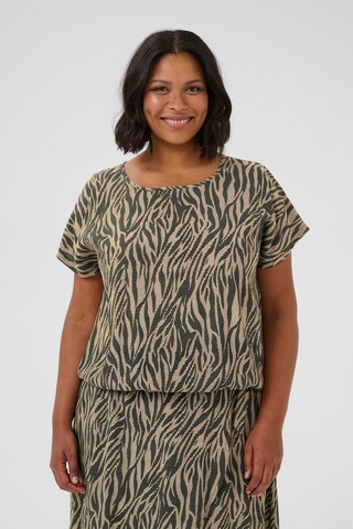 KAFFE CURVE Blouse 'Maren' in Beige: voorkant