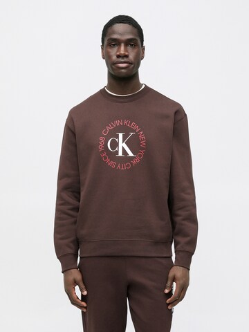 Calvin Klein Jeans Mikina - Hnedá: predná strana