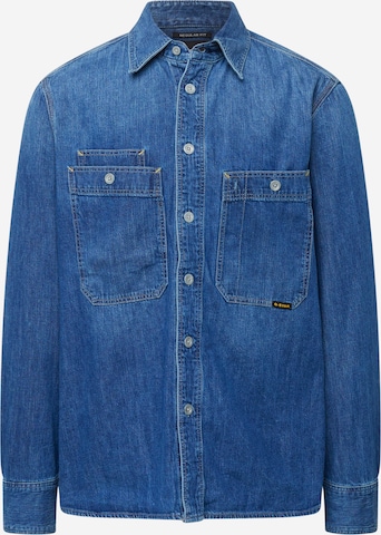 G-Star RAW - Ajuste regular Camisa 'Nimes' en azul: frente