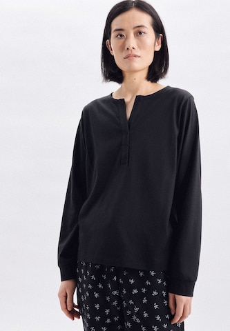 SEIDENSTICKER Pajama Shirt 'Schwarze Rose' in Black: front