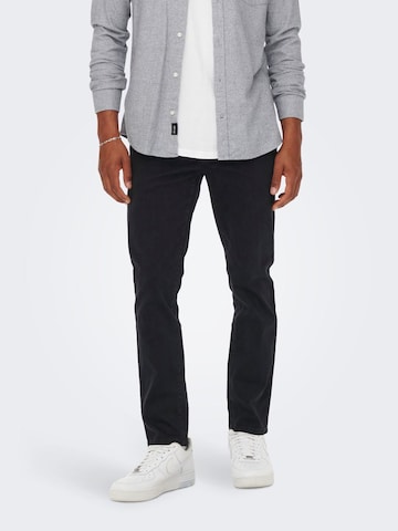 Coupe slim Pantalon chino 'Pete' Only & Sons en bleu : devant