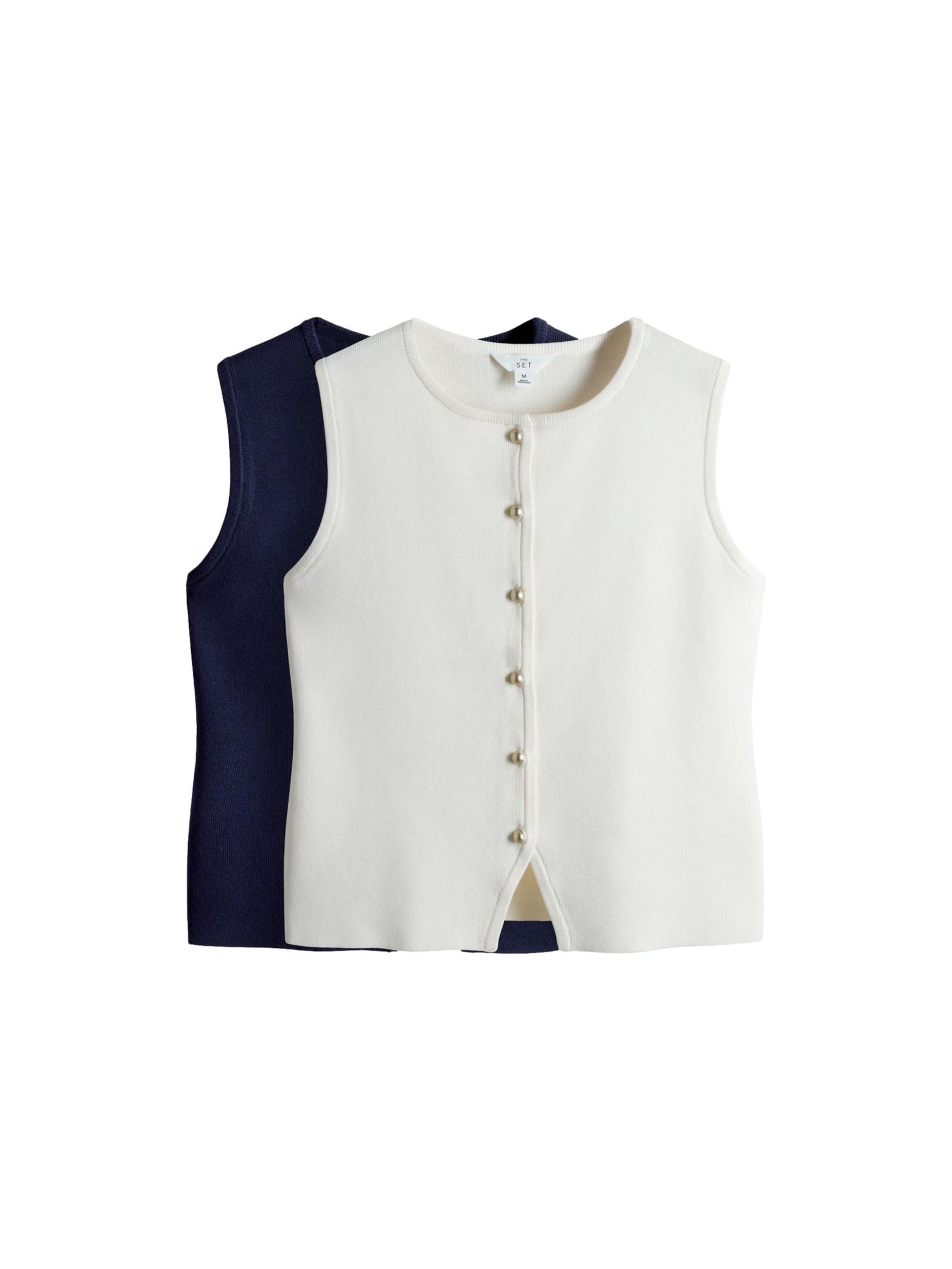 The Set Pletená vesta - Modrá: predná strana