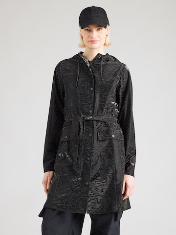 RAINS Between-Seasons Coat in Black: front