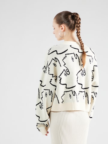 Monki Knit Cardigan in White