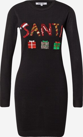 ABOUT YOU Pletena obleka 'Marou Christmas' | črna barva: sprednja stran