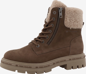 Bottines à lacets TOM TAILOR en marron : devant