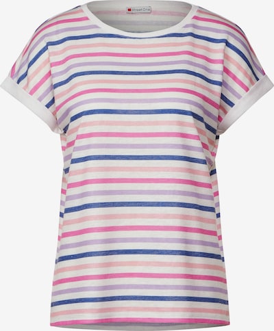 STREET ONE T-shirt en bleu foncé / lilas / rose / blanc cassé, Vue avec produit