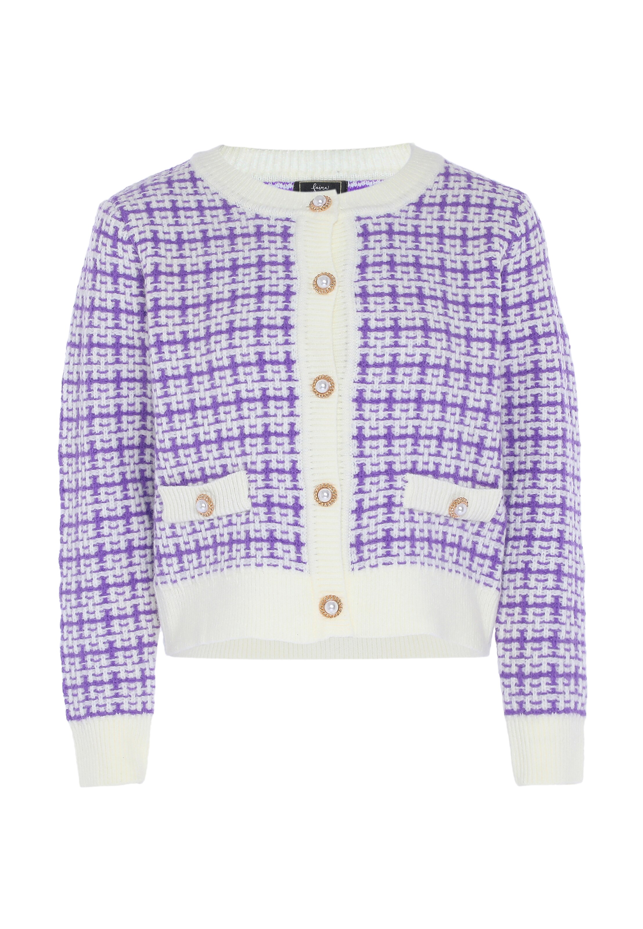 faina Neuletakki värissä lila: etupuoli