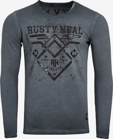 Rusty Neal Longsleeve mit großem Front-Print in Grau: predná strana