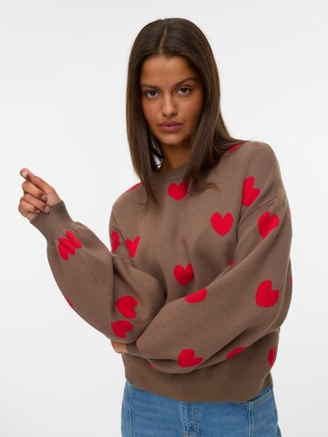 VERO MODA Pullover 'VMSOMEONE' in Braun