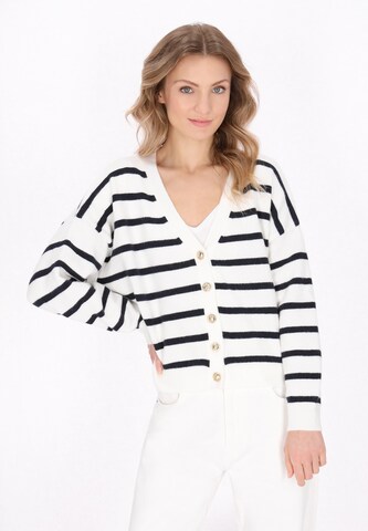 Cardigan DreiMaster Maritim en blanc : devant