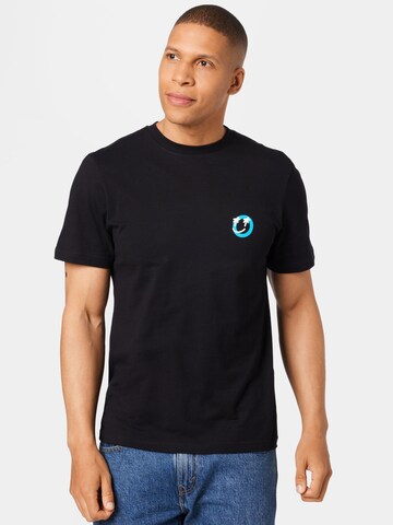 Degree Shirt 'Happy-o  black' in Black: front