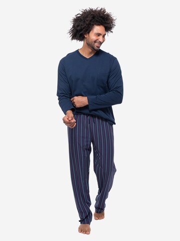 Ammann Pyjama lang 'Night & Home Cotton'‌‌‌‌‌ in Blau