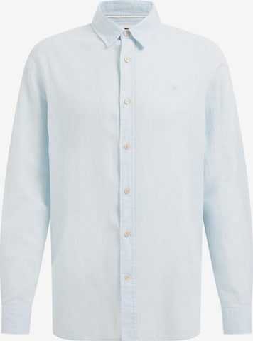 WE Fashion Button Up Shirt in Blue: front