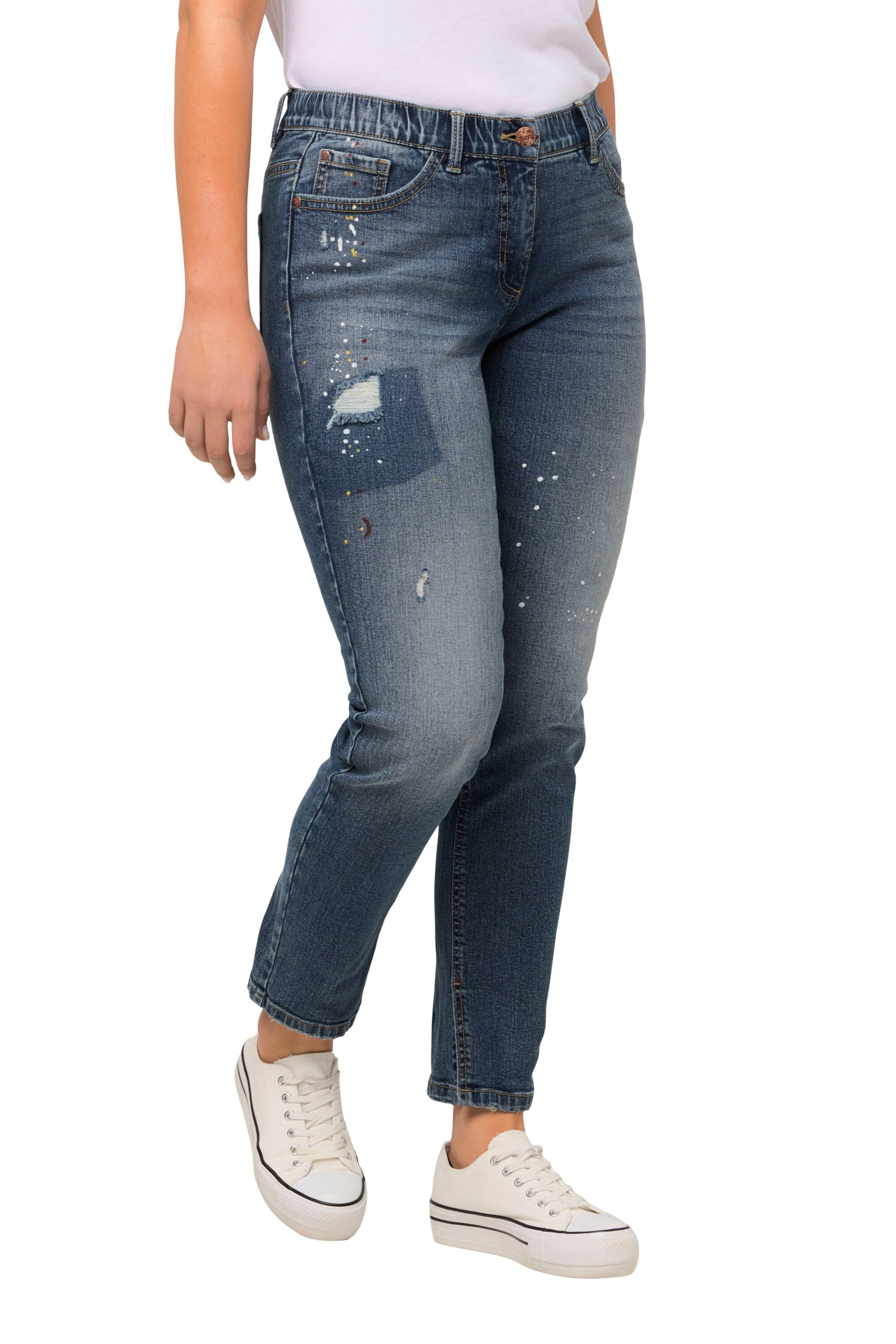 Ulla Popken Loosefit Jeans in Blau: Vorderseite