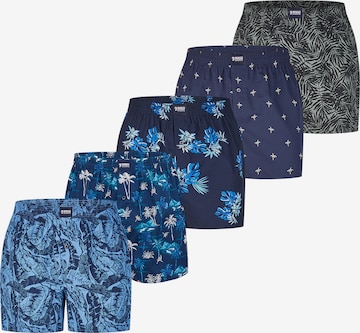 Happy Shorts Boxershorts ' Motiv Mix ' in Blauw: voorkant