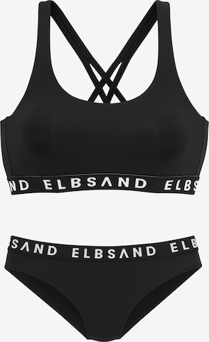 Elbsand Bikini in Zwart: voorkant