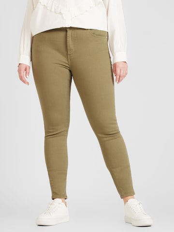 ONLY Carmakoma Skinny Broek 'WILLY' in Groen: voorkant