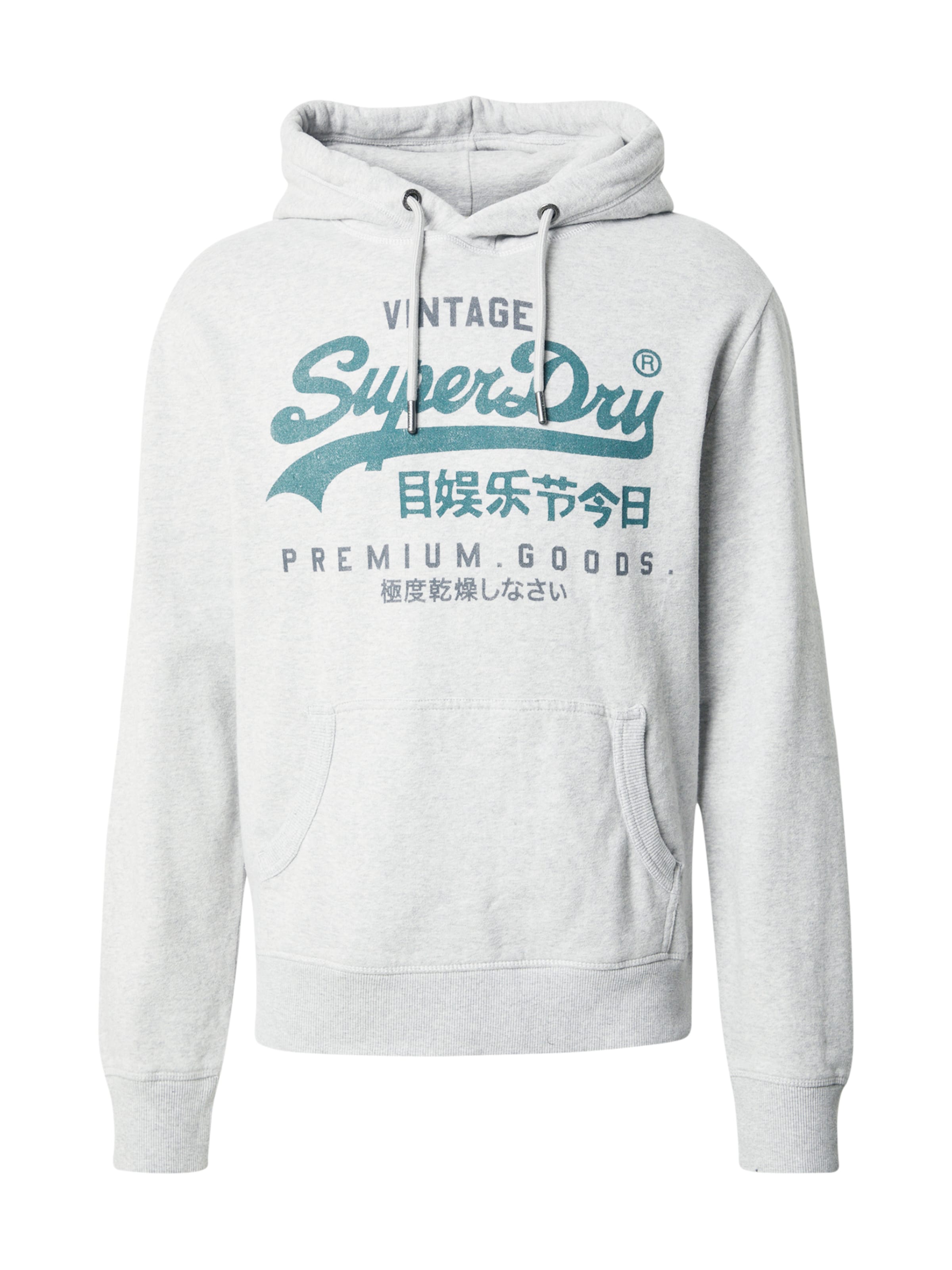 Superdry Sweat-shirt 'Duo Classic' en gris foncé / gris chiné / pétrole, Vue avec produit