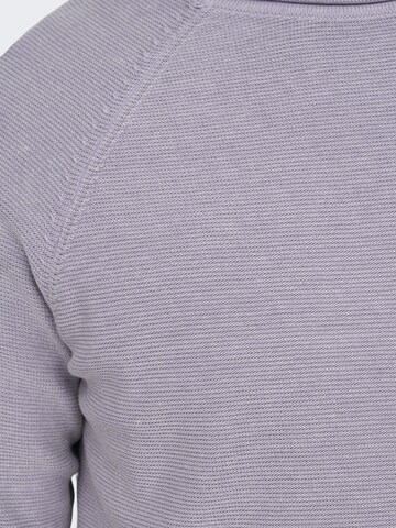 Only & Sons Regular Fit Pullover 'Dextor' in Lila