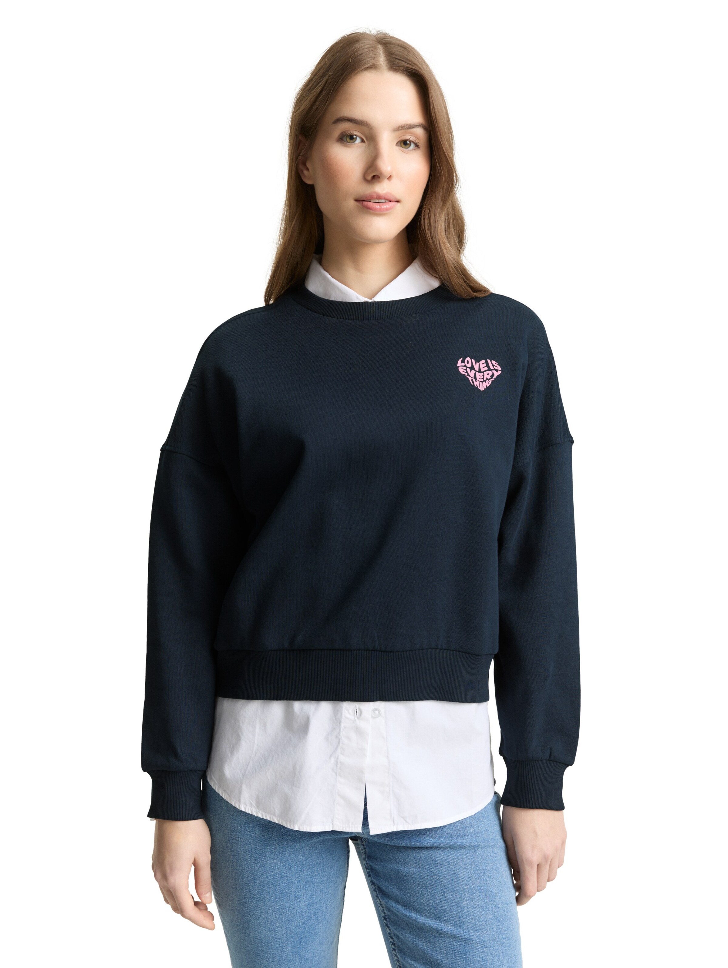 TOM TAILOR DENIM Sweatshirt in Blue: front