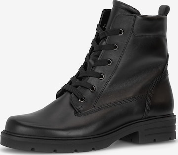 GABOR Lace-Up Ankle Boots in Black: front