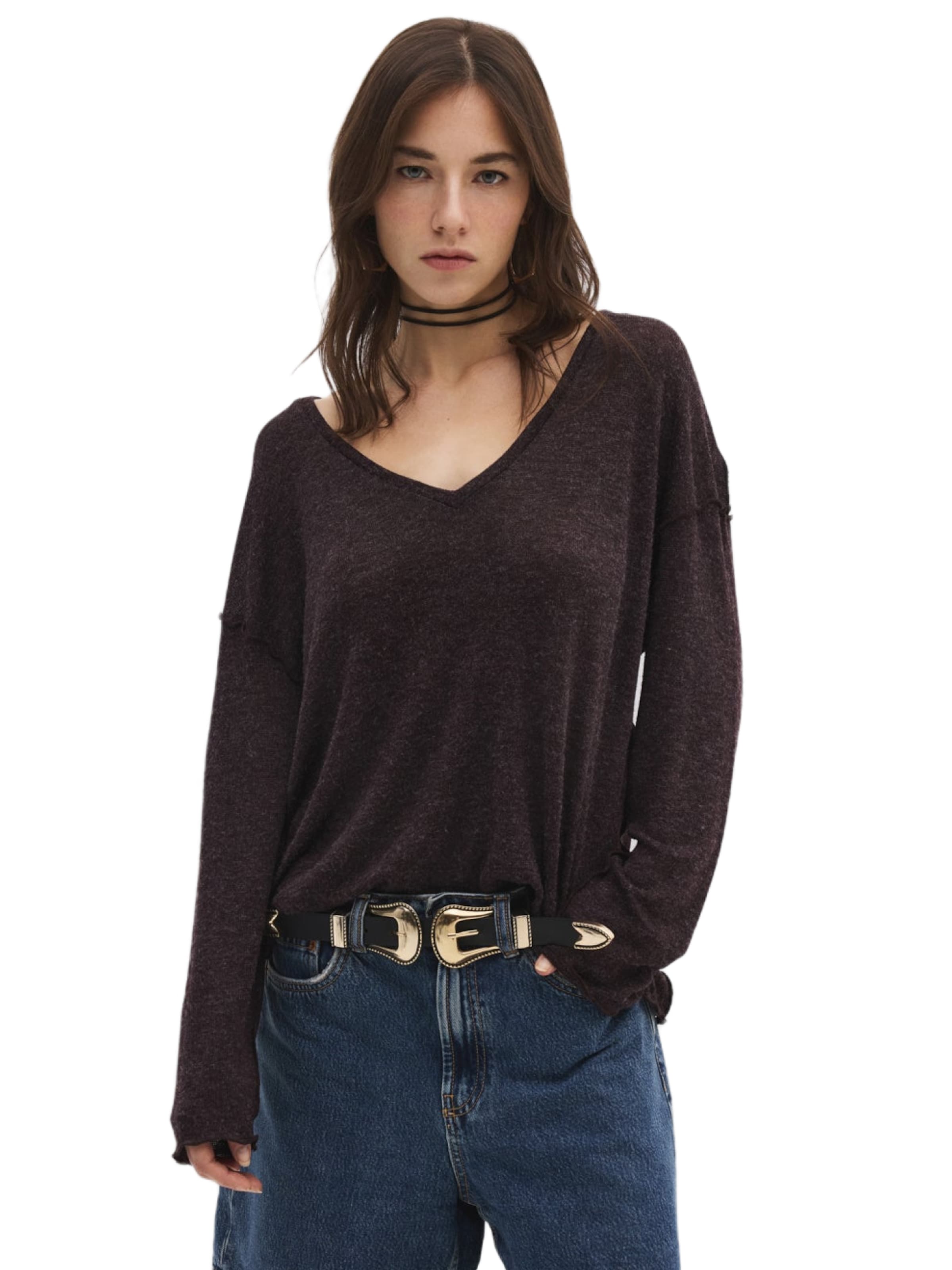 No Matter What Oversized trui in Lila: voorkant