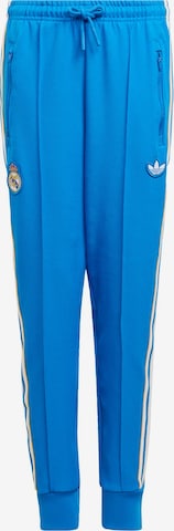 mėlyna ADIDAS ORIGINALS Siaurėjantis Sportinės kelnės 'Real Madrid Terrace Icons': priekis