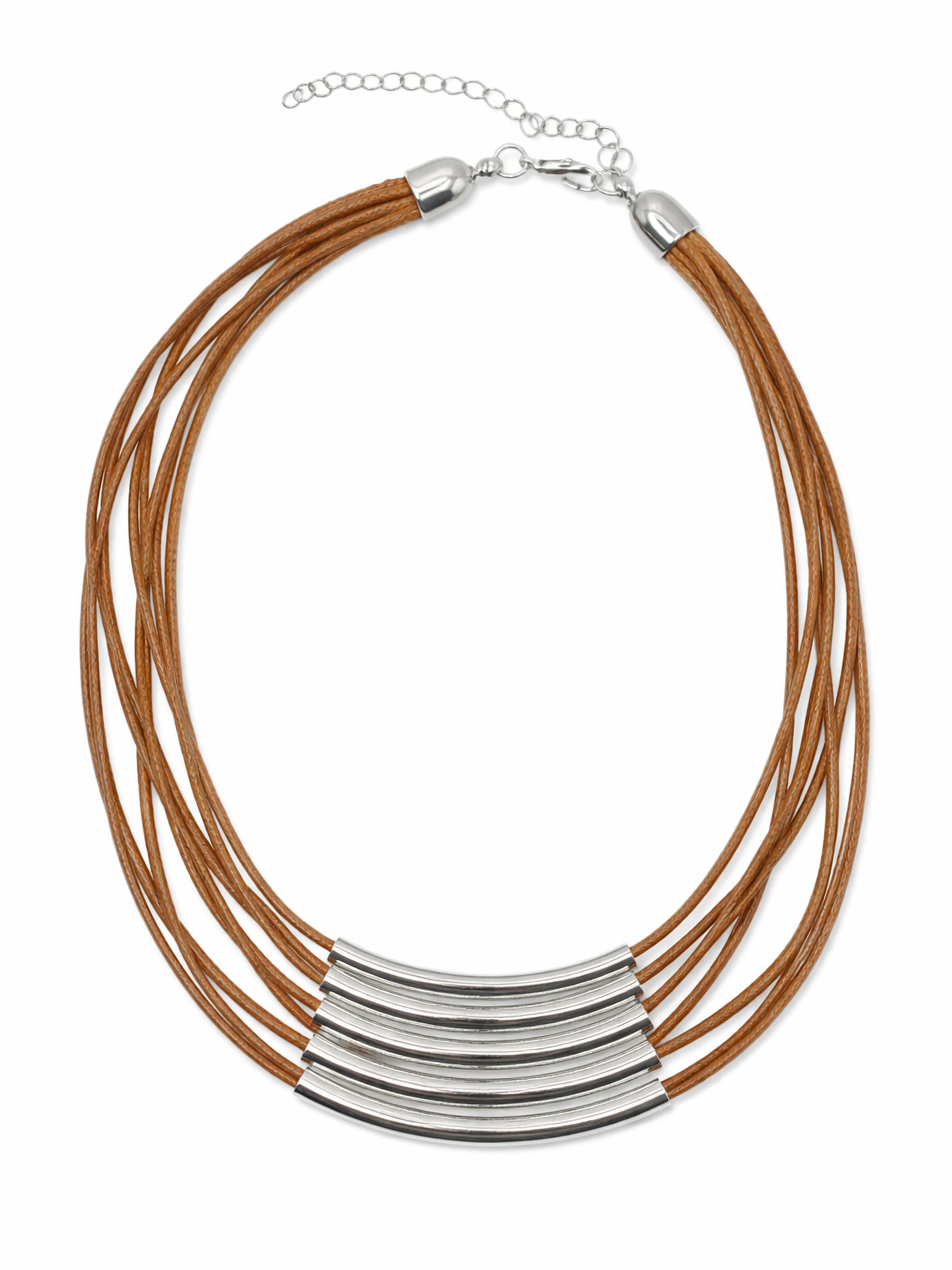 COLLEZIONE ALESSANDRO Necklace 'Elena' in Brown: front