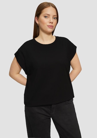 T-shirt QS en noir : devant