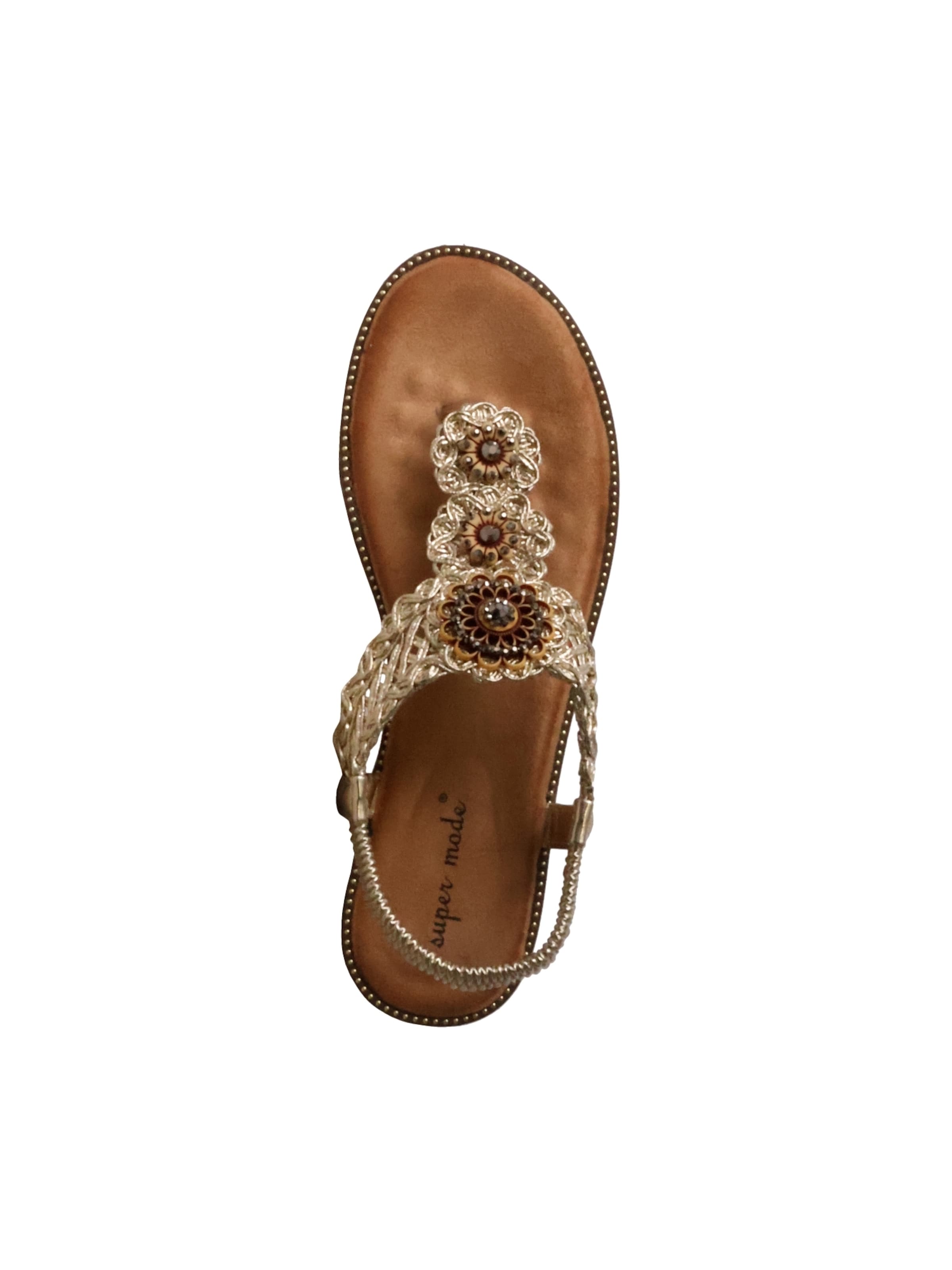 Sandalo 'Flache Sandalen zum Hineinschlüpfen' di Super Mode in oro