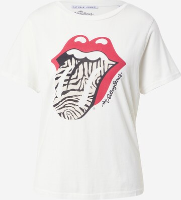 CATWALK JUNKIE Μπλουζάκι 'Stones  Zebra' σε λευκό: μπροστά