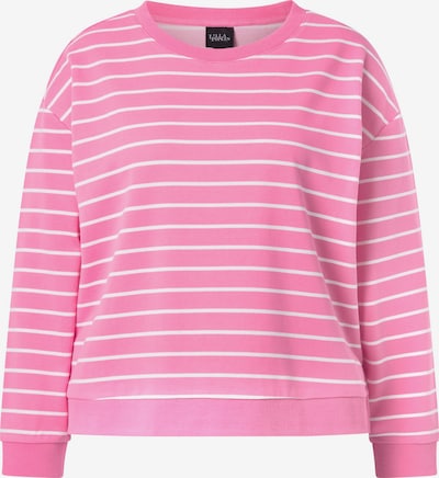 Ulla Popken Sweatshirt i M-L i lys pink / hvid, Produktvisning