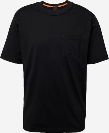 BOSS Majica | črna barva: sprednja stran