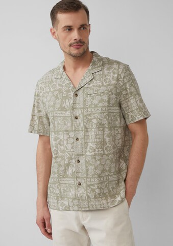 s.Oliver Regular fit Button Up Shirt in Green: front