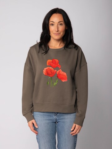 Sweat-shirt 'Poppy Flowers ' Watapparel en marron : devant