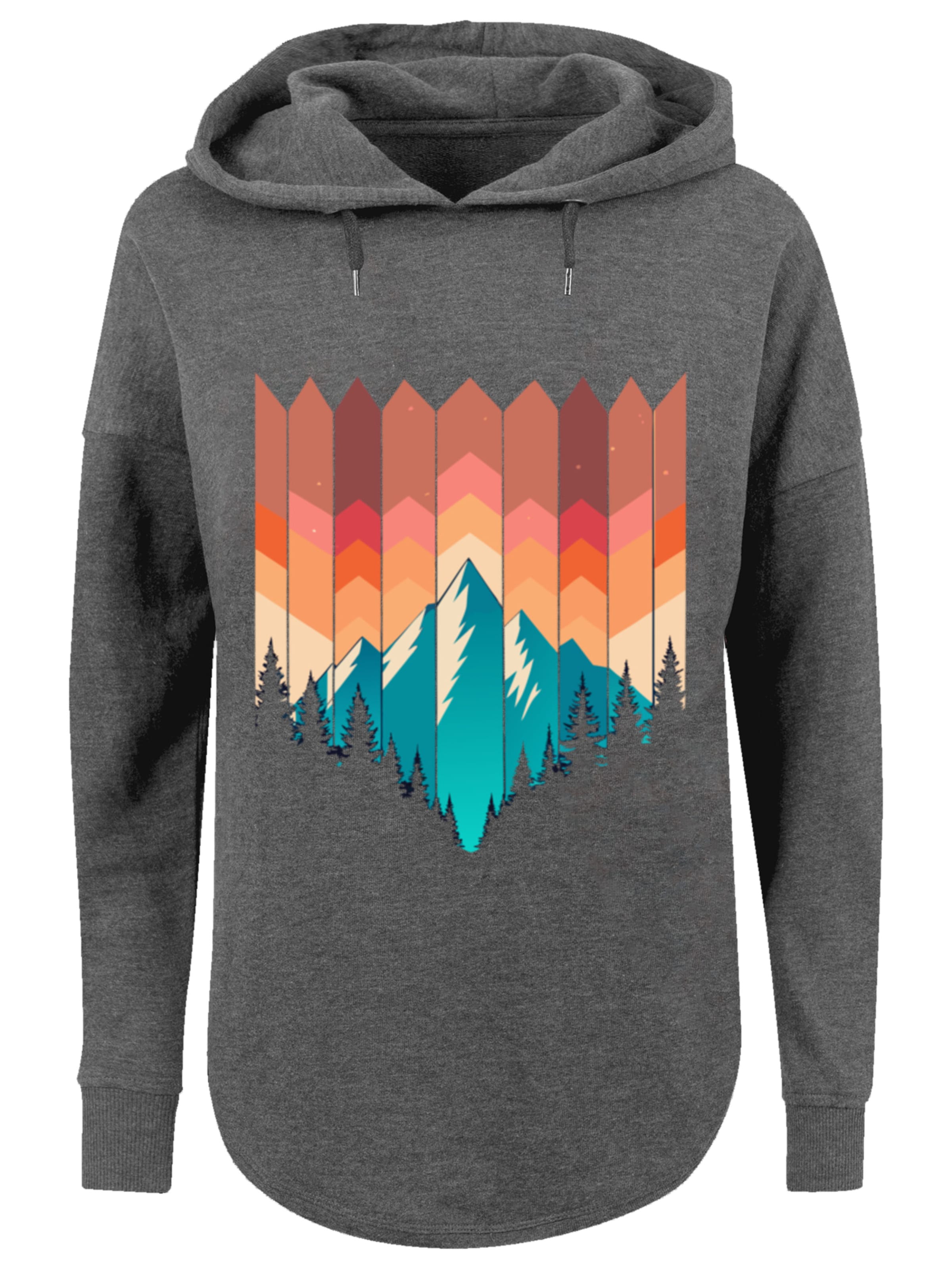 F4NT4STIC Sweatshirt 'Berg Sonnenuntergang' in Grey: front