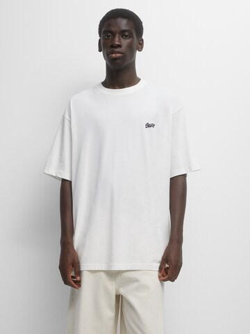 T-Shirt Pull&Bear en blanc : devant