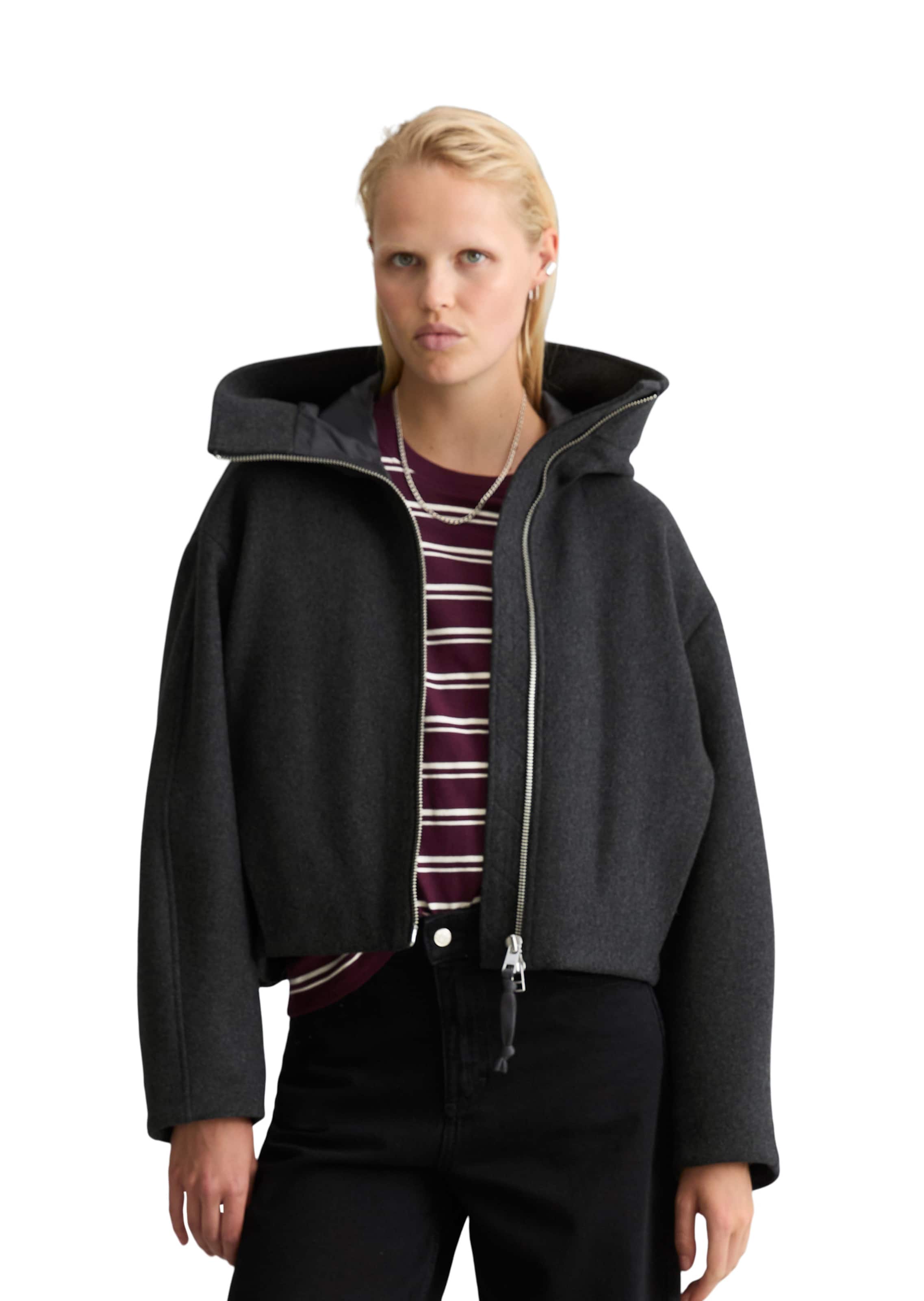 Marc O'Polo DENIM Jacke in Grau: Vorderseite