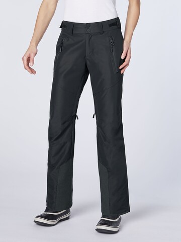 CHIEMSEE Regular Outdoor Pants in Black: front