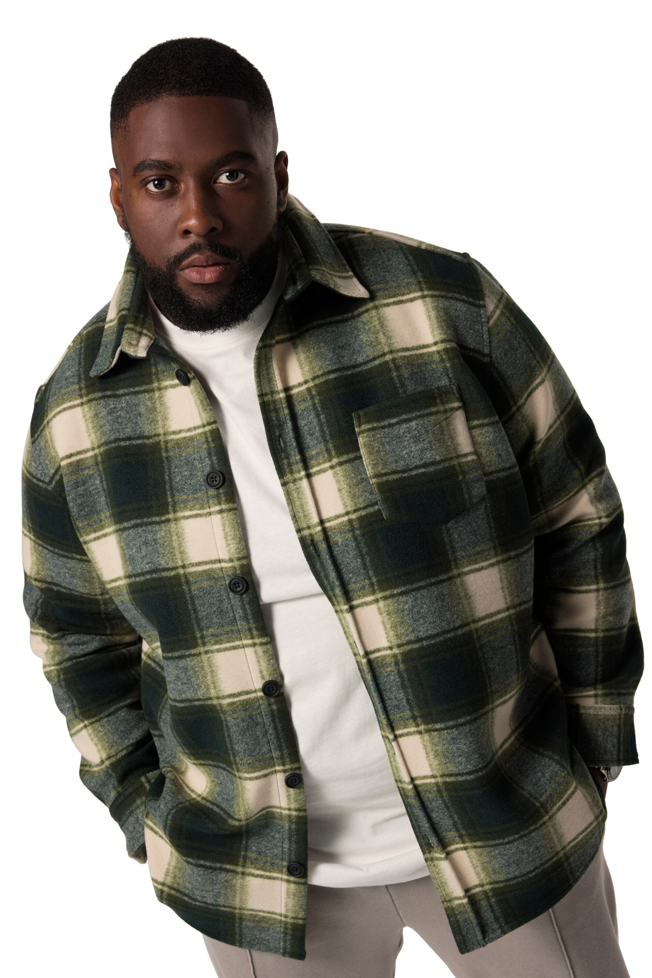 STHUGE Regular fit Button Up Shirt in Green