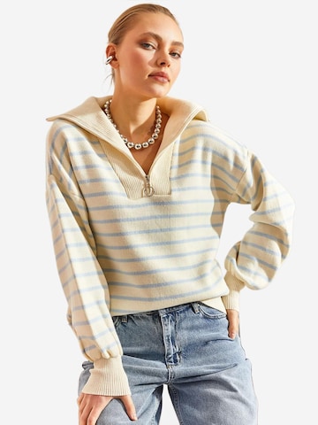 Bianco Lucci - Pullover em bege: frente