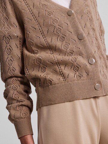 PIECES Knit Cardigan 'Ofine' in Brown