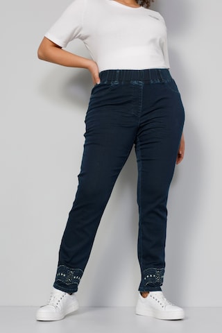 MIAMODA Slim fit Pants in Blue: front