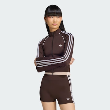 Veste de survêtement 'Essentials' ADIDAS ORIGINALS en marron : devant