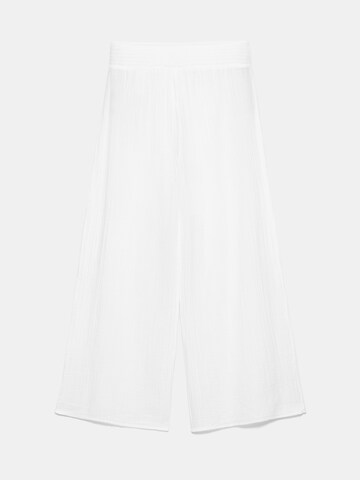 Pull&Bear Široký strih Nohavice - Biela