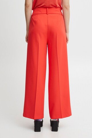ICHI Wide leg Pleated Pants 'lexi' in Red