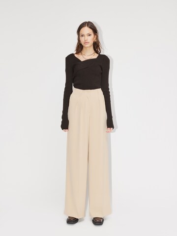 LeGer by Lena Gercke Wide leg Pleat-Front Pants 'Camilla' in Beige