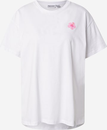 T-shirt oversize 'PCALIFI FASTTRACK' PIECES en blanc : devant